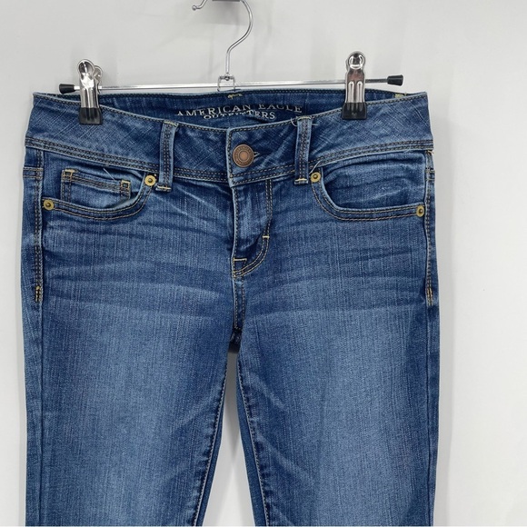 American Eagle kick boot Low-Rise Jeans size 0 medium wash - Picture 2 of 10